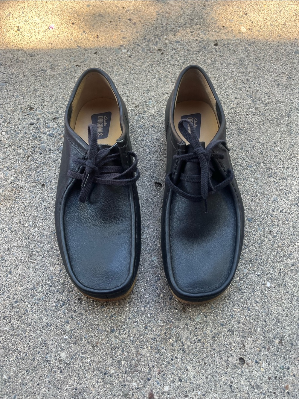 Men’s Black Leather Wallabee Lace-Up Shoes Size 8